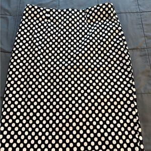 Chico's Polka Dot Midi Skirt in Black and White